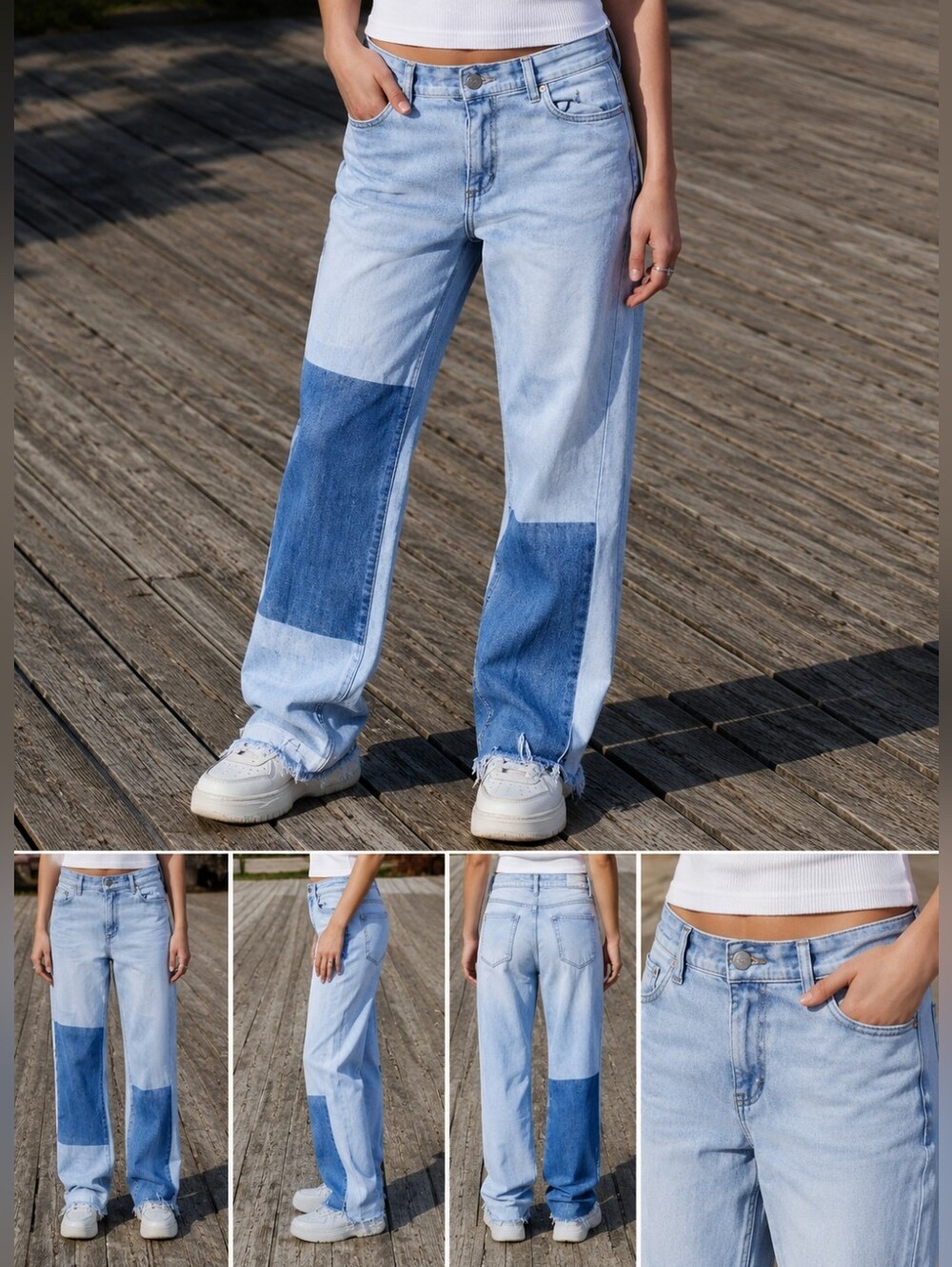 LOFT  High Rise Straight Jeans Raw Hem. Size 8